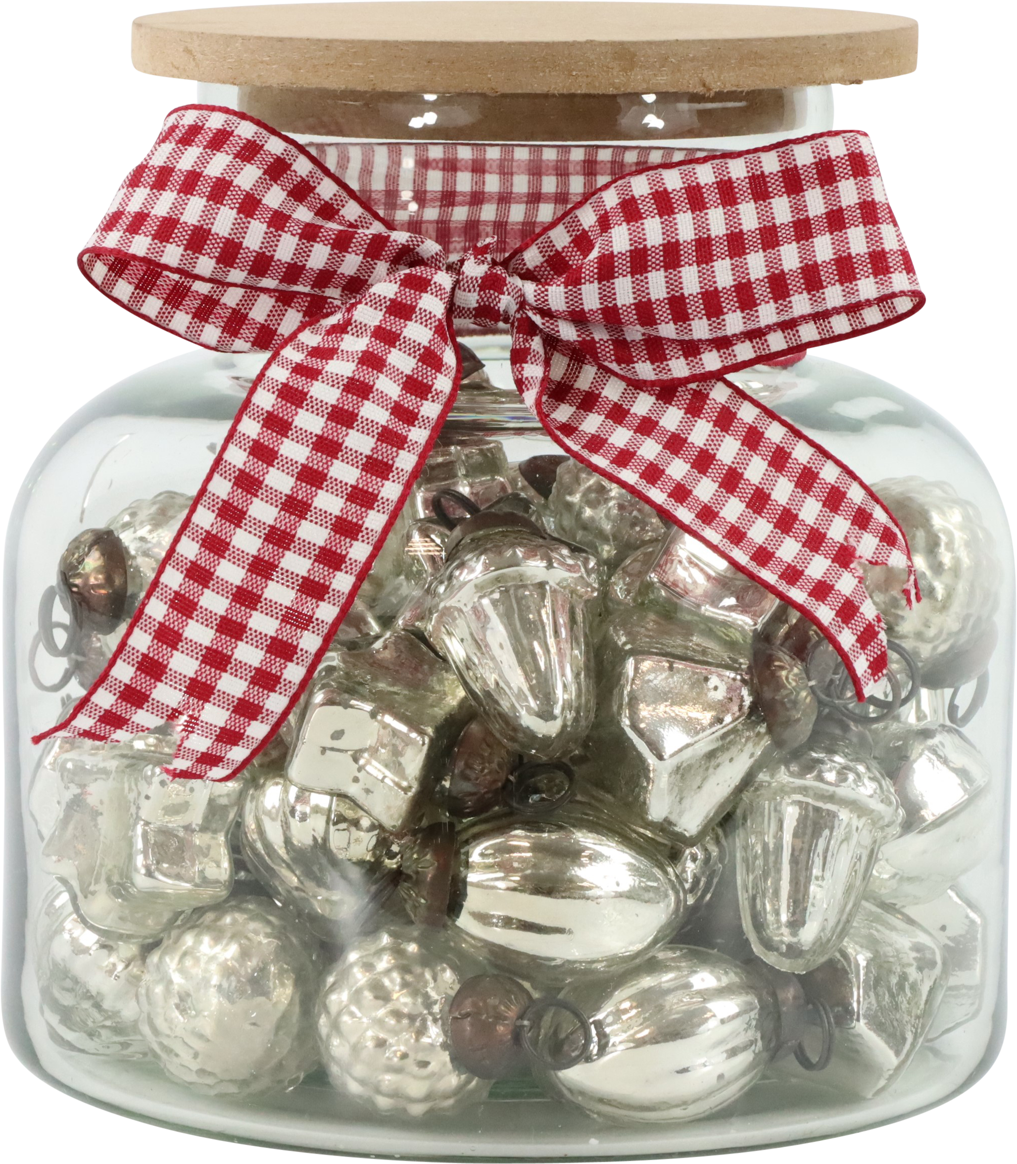 XMAS-KUGELN IM GLAS SILBER  S/61