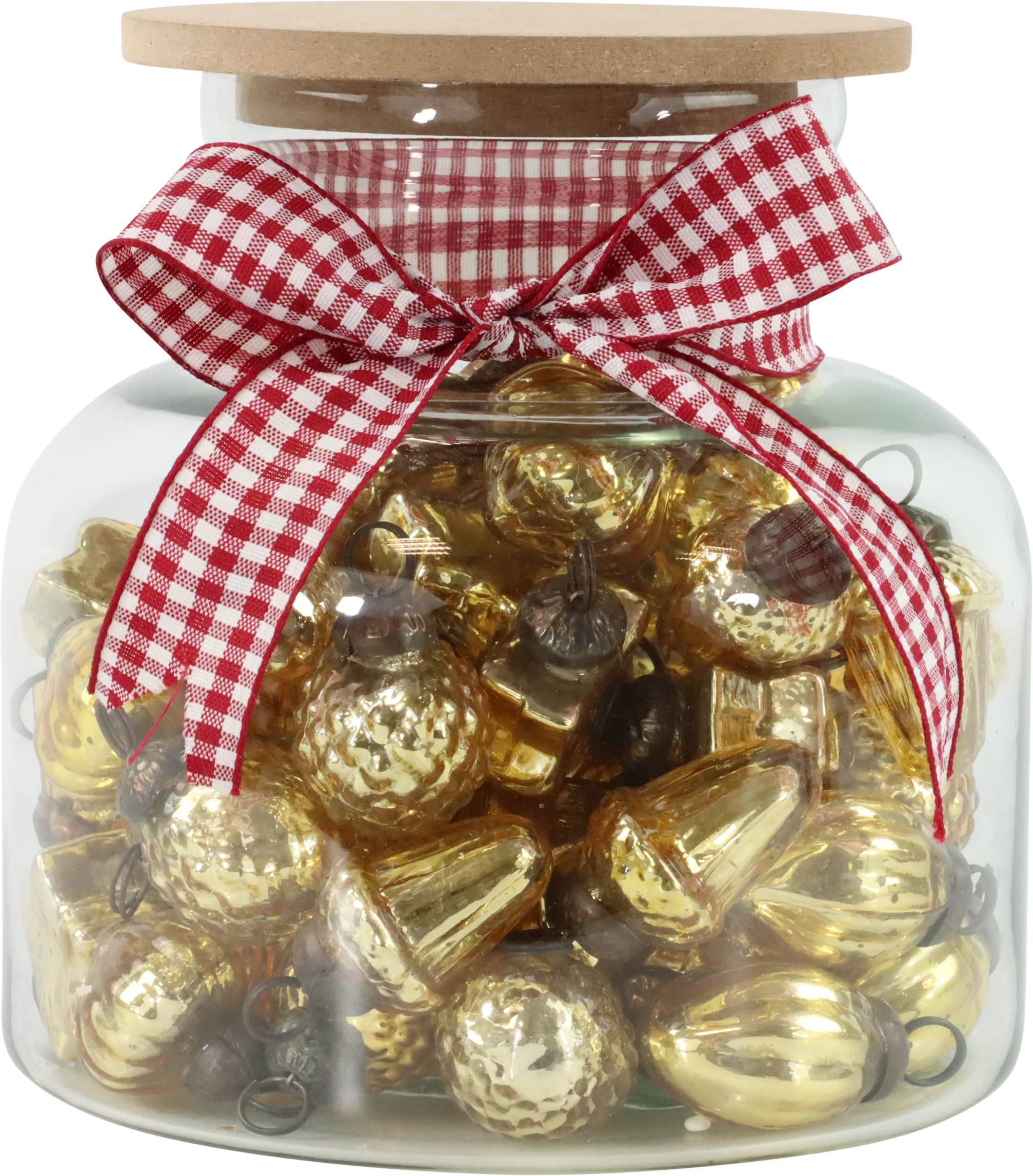 XMAS-KUGELN IM GLAS GOLD  S/61