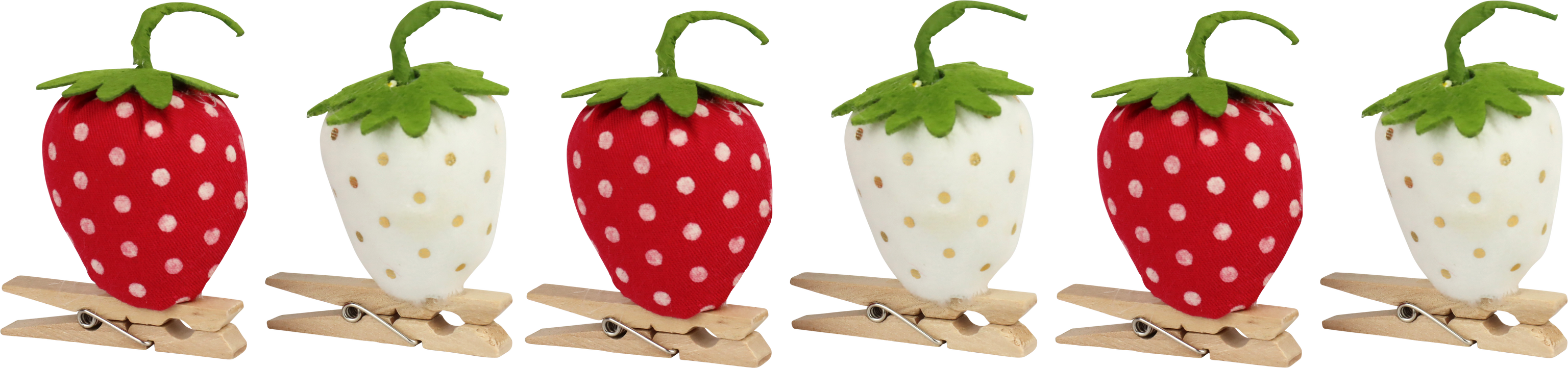 KLAMMERN ERDBEEREN  S/6