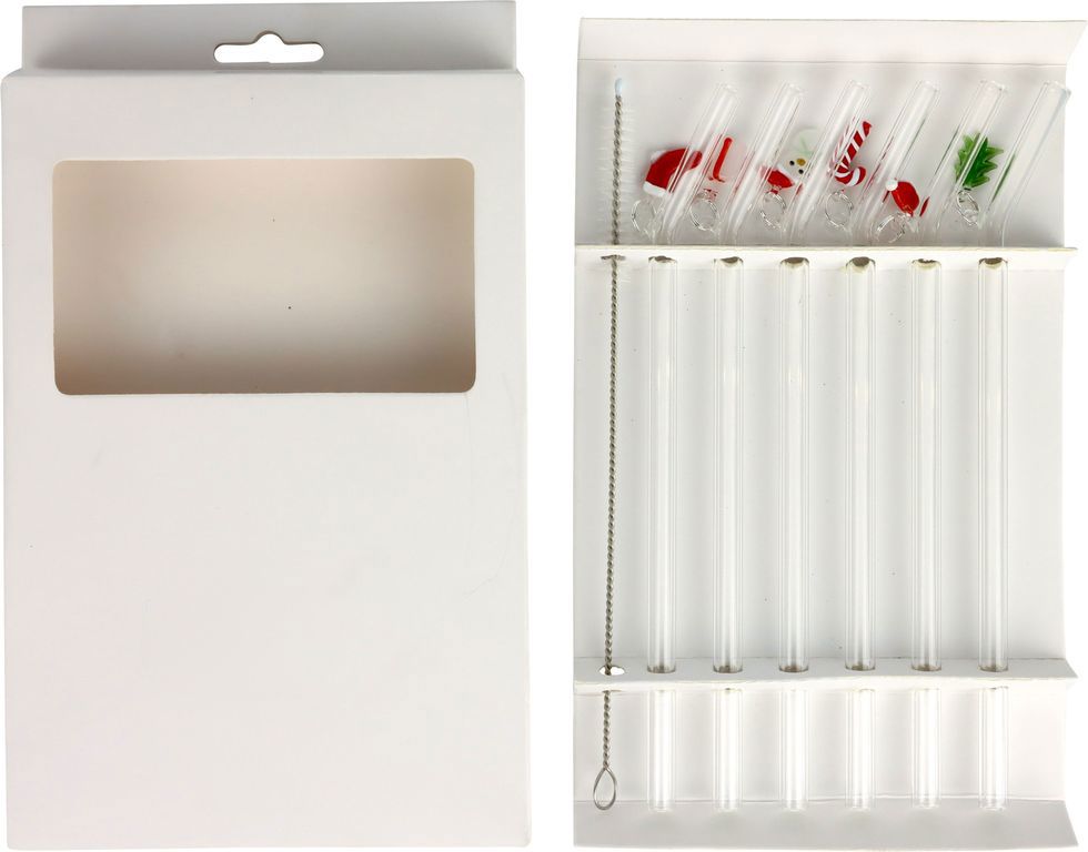 GLAS-STROHHALME X-MAS  S/6