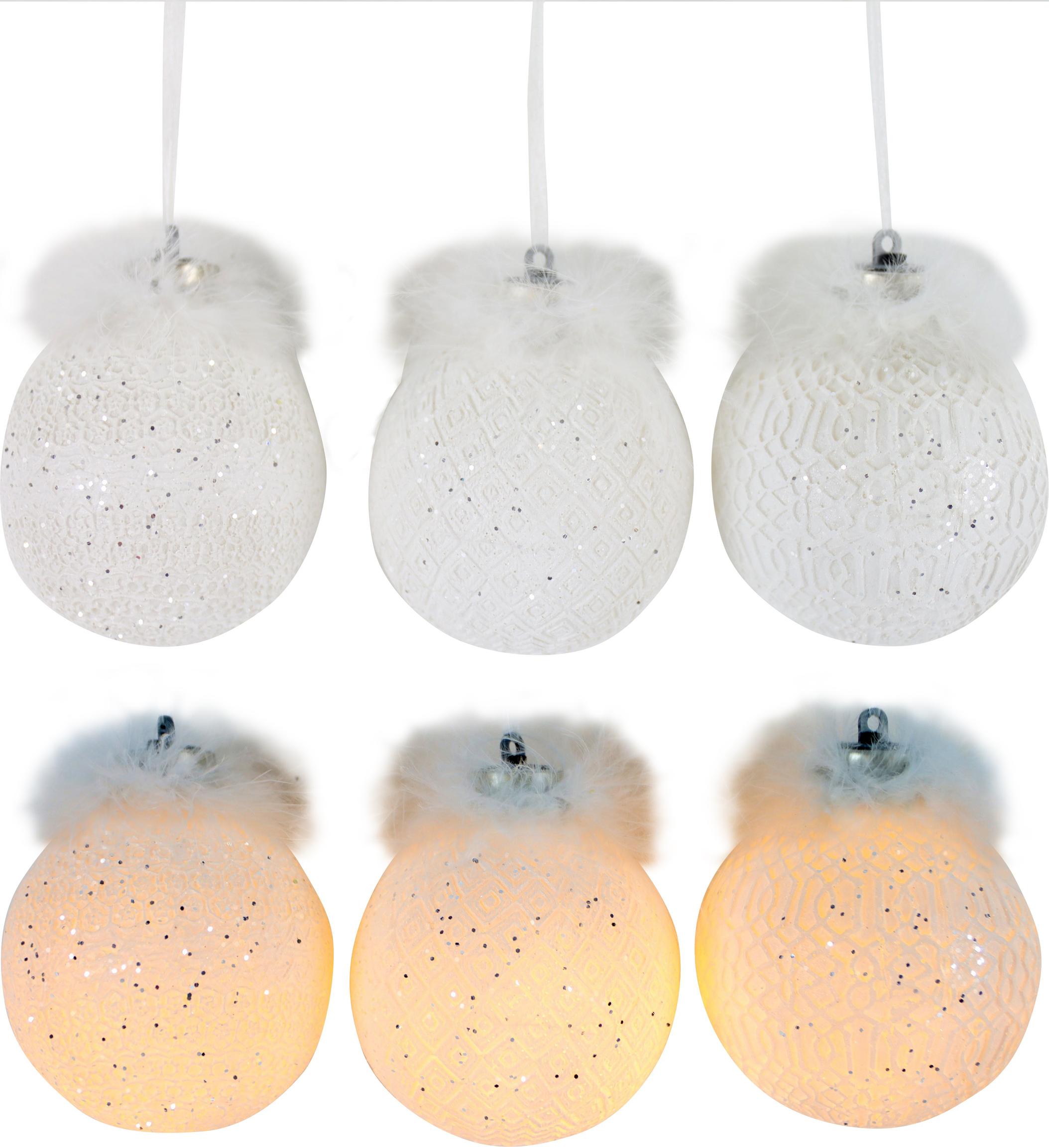 LED-KUGELN FEDERKLEID  S/3