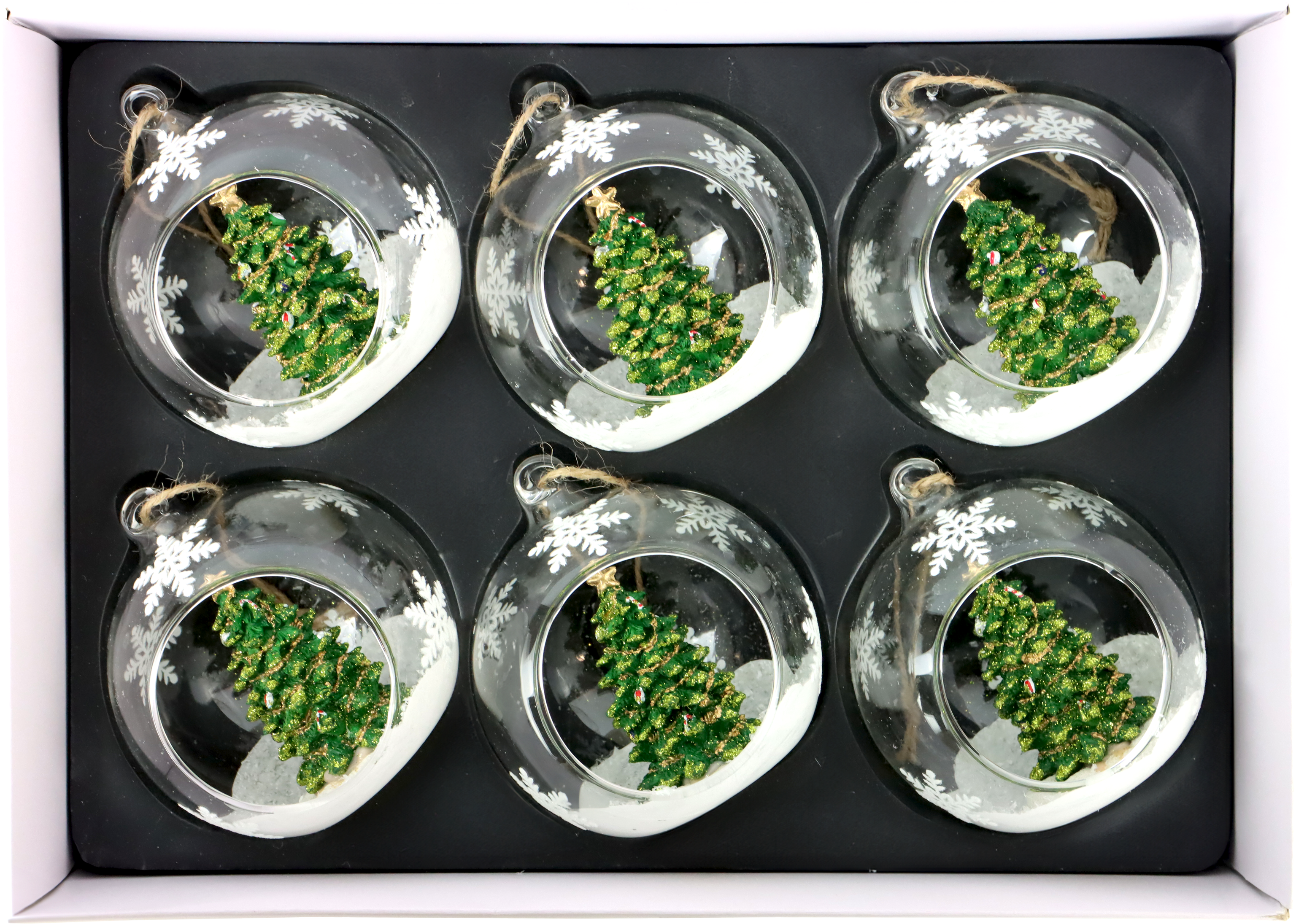 GLASKUGELN TANNENBAUM  S/6