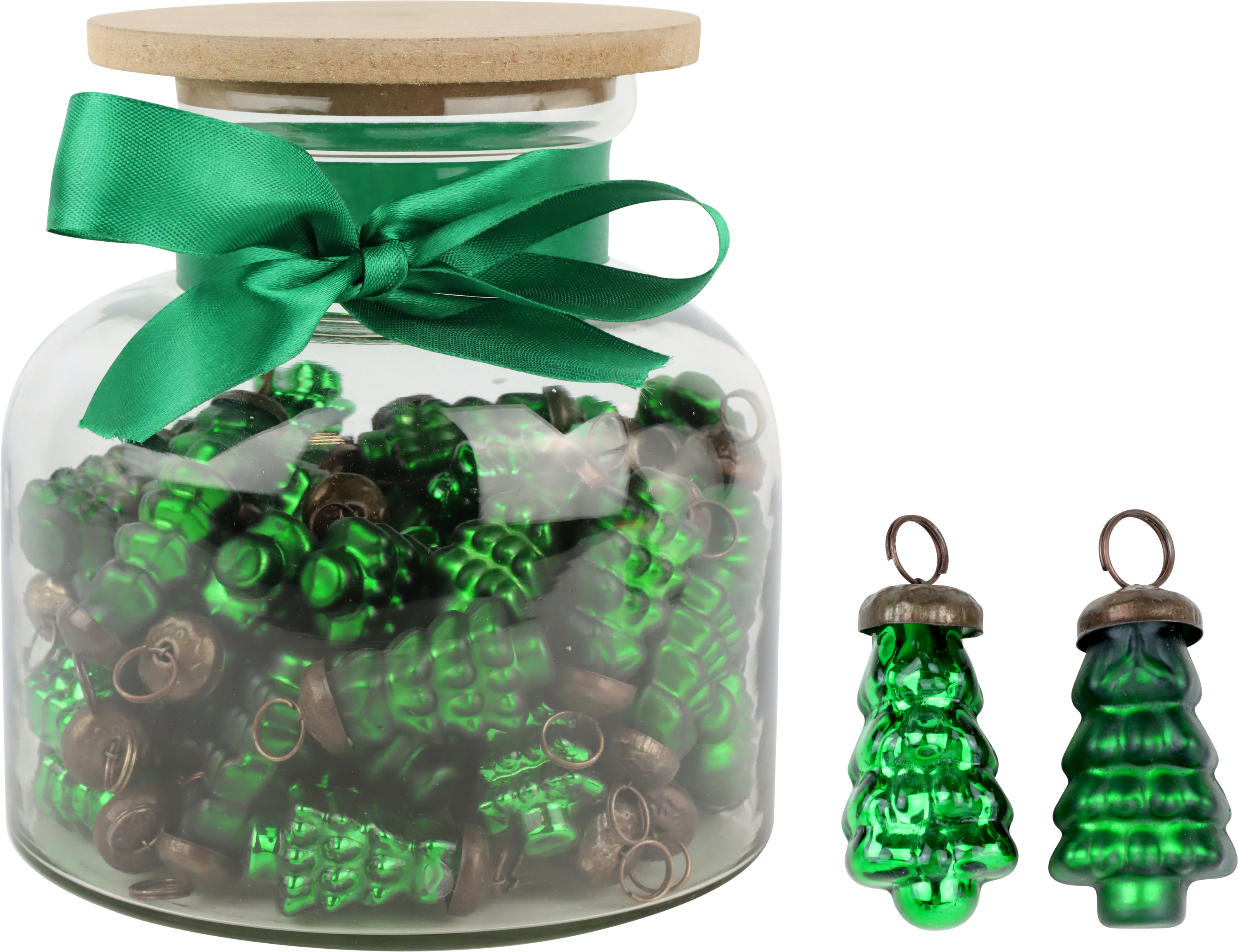 BAUMSCHMUCK IM GLAS GRÜN  S/61