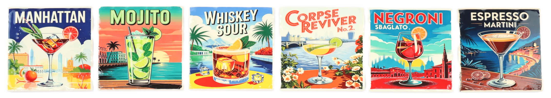 UNTERSETZER COCKTAIL HOUR  S/6
