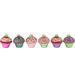 GLASSCHMUCK CUPCAKE  S/6