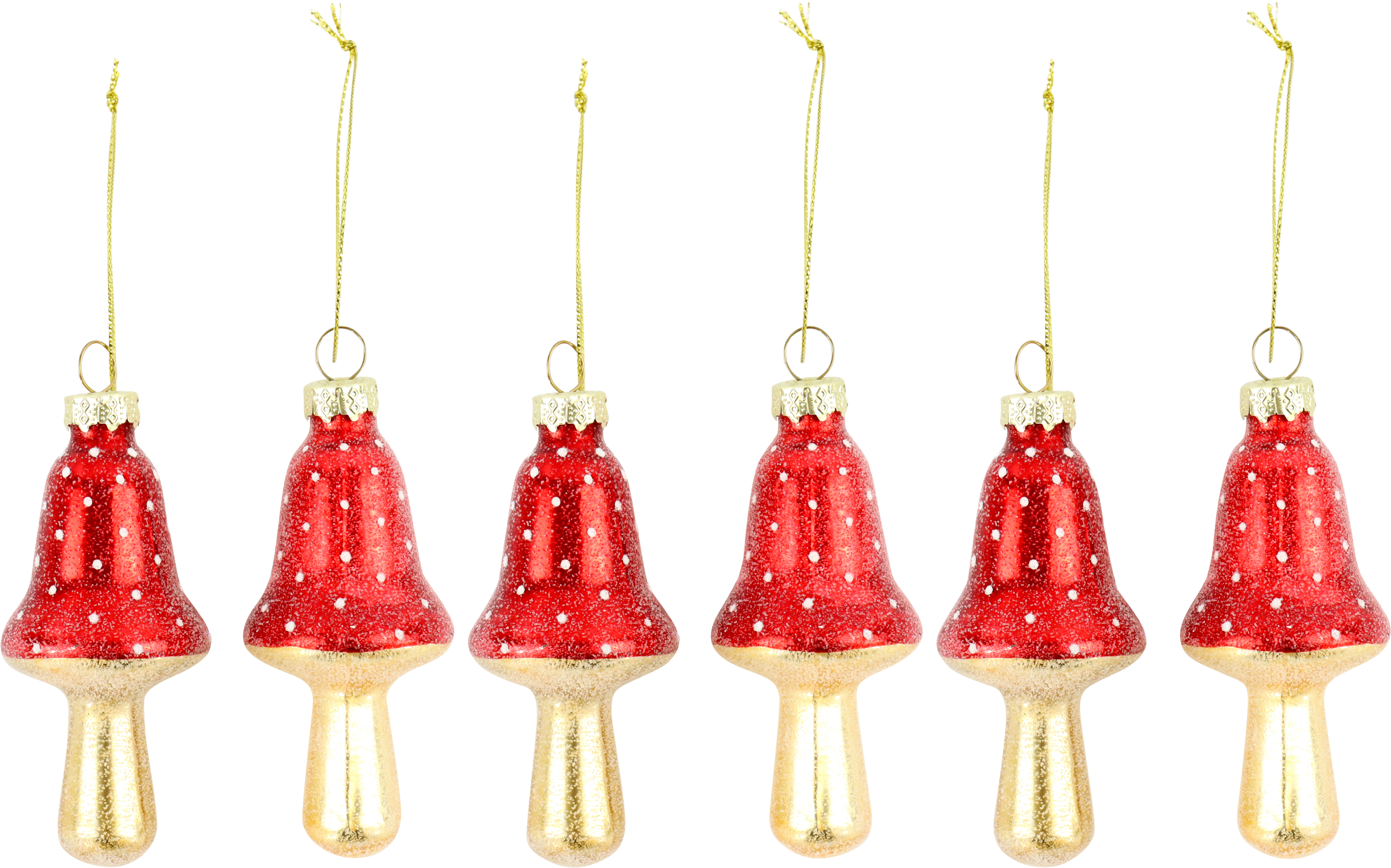 GLASSCHMUCK FLIEGENPILZE  S/6