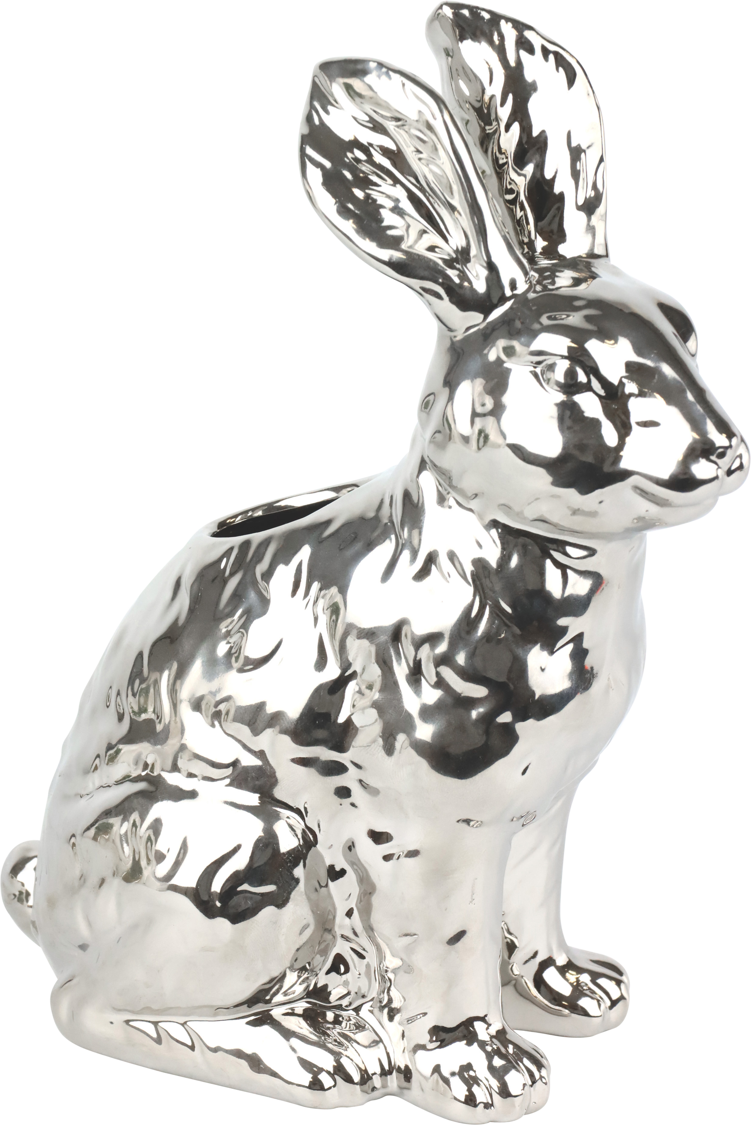 VASE SILVER RABBIT