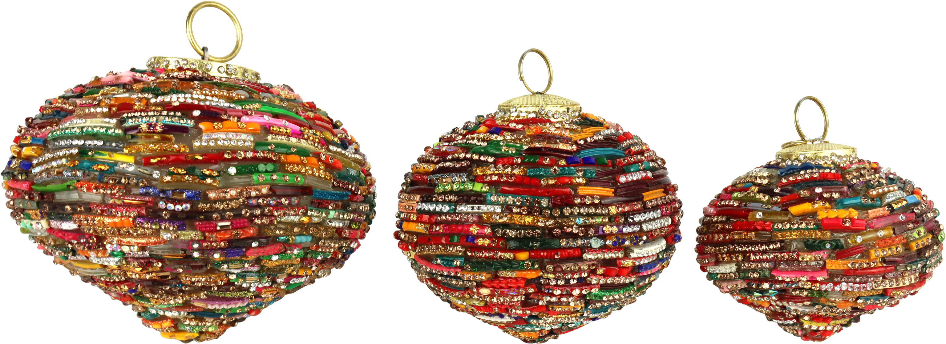 GLASORNAMENTE RUBY  S/3