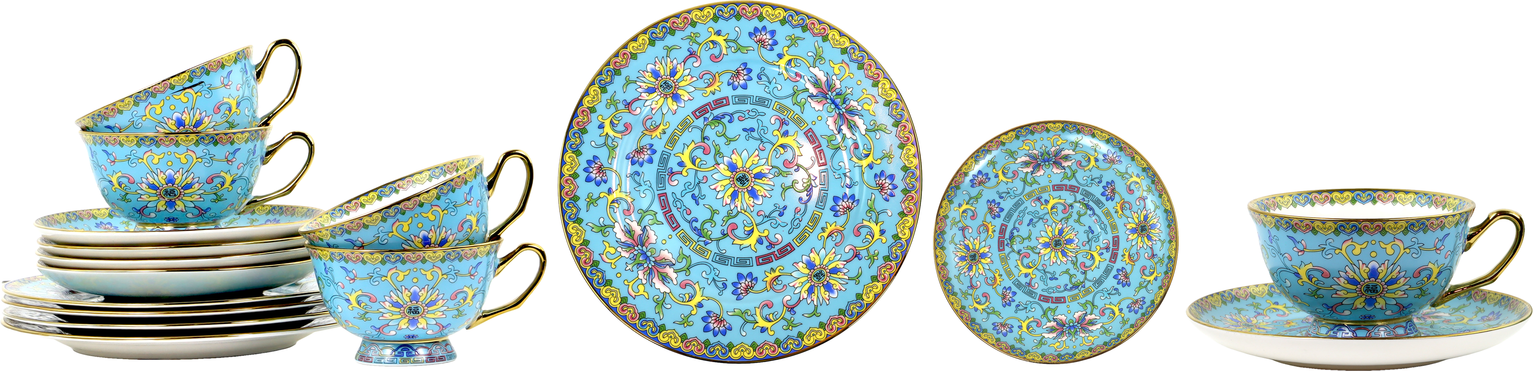 SERVICE CHINESE FLOWERS  S/12