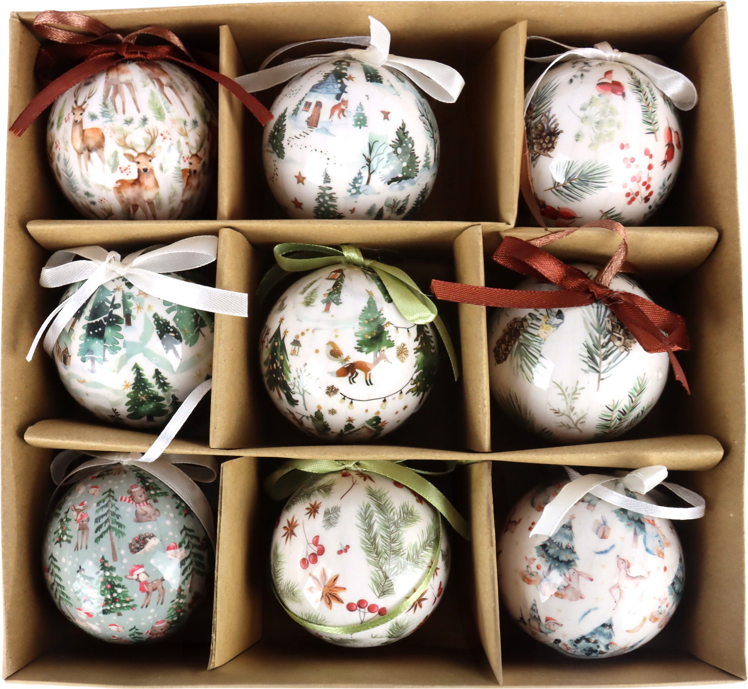 KUGELN WOODLAND CHRISTMAS  S/9