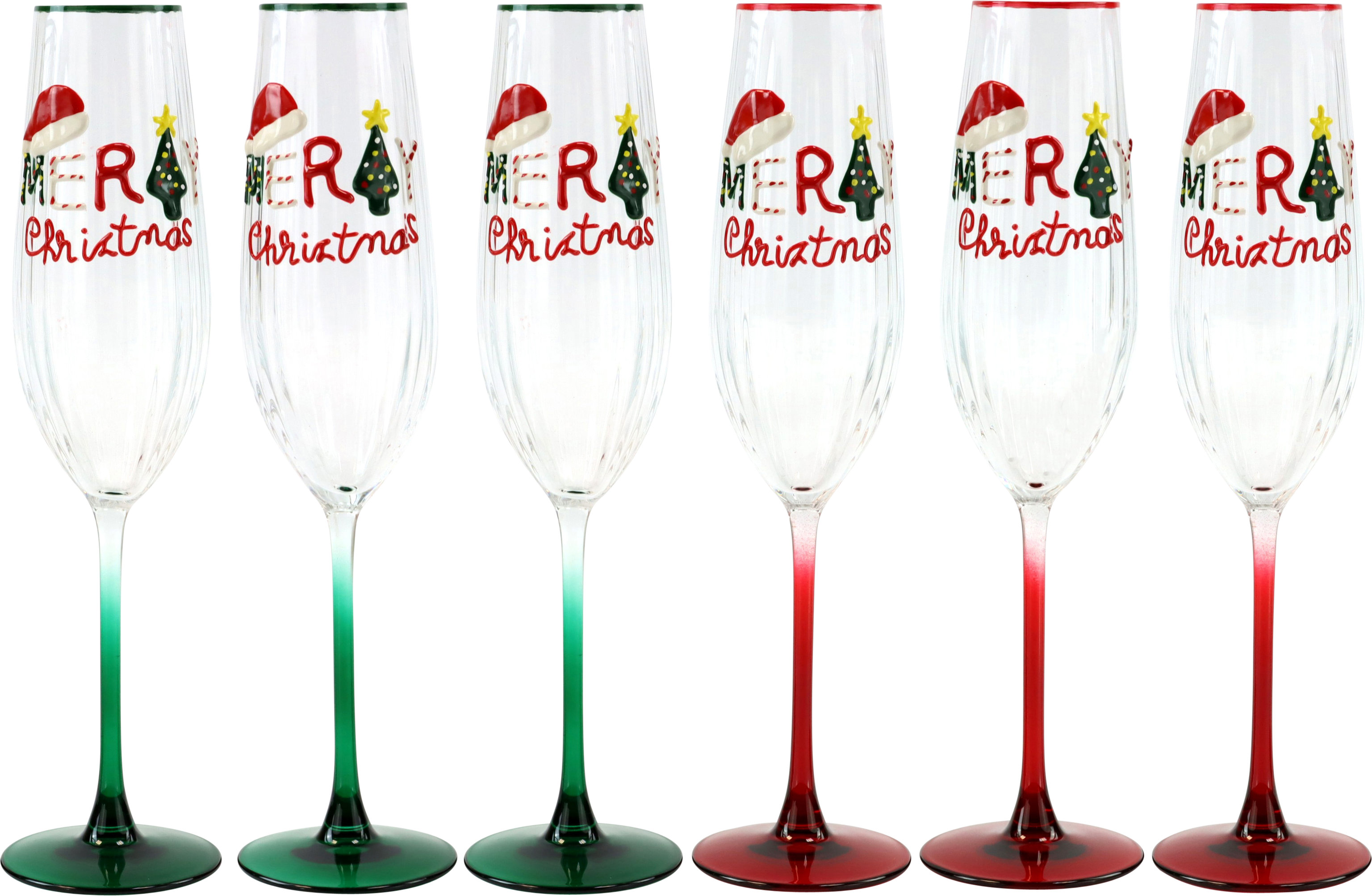 SEKTGLÄSER MERRY CHRISTMAS  S/6